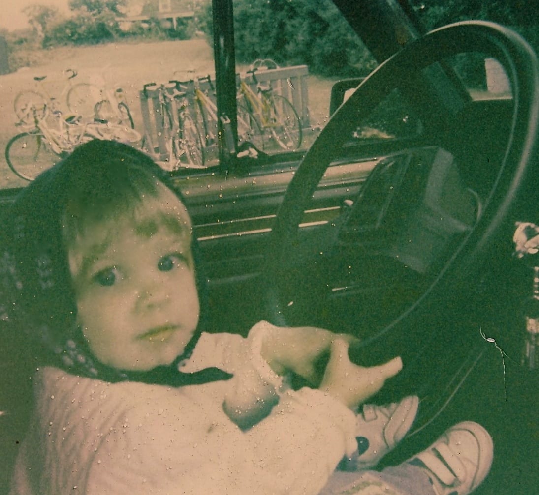Me "driving" in July 1989.